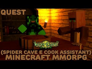 Minecraft MMORPG Ep.4 - QUEST (Spider Cave e Cook Assistant)