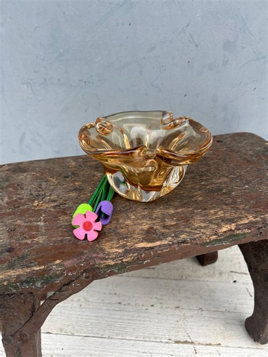 Vintage Red Glass Ashtray, Tabletop Decor - Etsy
