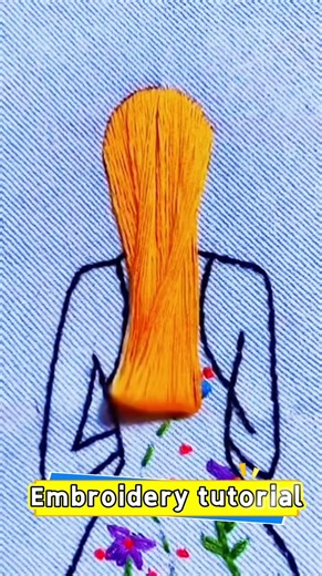 Simple and easy-to-learn character hair embroidery needle tutorial #embroiderytutorial #handmade
