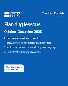 7.9K views · 12 reactions | TeachingEnglish: Planning lessons – professional development course for English language teachers. In this course, you'll learn how to: 1. Apply models for planning language lessons 2. Explore techniques for introducing new language 3. Write effective learning outcomes. Sign up here: https://eu1.hubs.ly/H0mQ3__0 #LessonPlanning #TeachingEnglish #ELT | British Council Bangladesh | Facebook