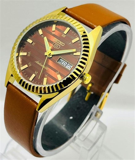 Vintage Seiko 5 Automatic 6309 Round Watch: Brown Dial, Stainless Steel, 17jewels Japanese - Etsy