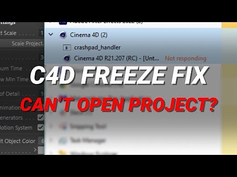 Cinema4D scene won't open | Not responding freeze when opening project | How to fix crash | Tutorial