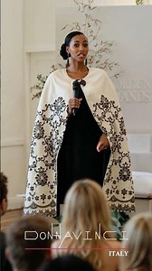 Lisa Rene 240729 black cape dress