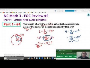 NC Math 3 - EOC Review 2 Part 1 - Area and Arc Length of Circles