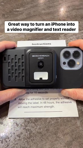 The Optaro by Eschenbach is a great option for turning an iPhone into a portable video magnifier and text reader. If you are in the market for a video magnifier that doesn’t require a separate device I recommend checking it out. #LowVision #technology #Eschenbach #awareness | Blind on the Move