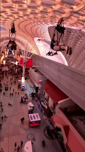 Lightshow Zipline in Vegas #fremontstreetexperience #zipline #vegas #shorts