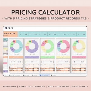 Price & Profit Calculator for Small Businesses With 5 Pricing Strategies and up to 2 Taxes | Price Guide | Price List Spreadsheet Template - Etsy