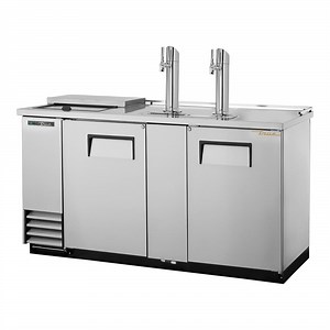 True TDD-3CT-S-HC 2 Single Tap Club Top Kegerator Beer Dispenser - Stainless Steel, (3) 1/2 Keg Capacity