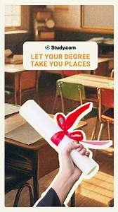 Seeing all the graduation posts? What if next year, it was you who was crossing the stage and getting the degree? With Study.com, that dream can become a reality. | Study.com