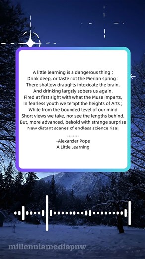 A little learning is a dangerous thing