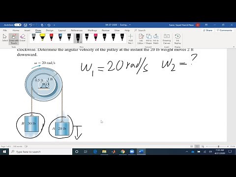 Dynamics Example 18-8: Finding the angular velocity of a pulley system using work and energy method