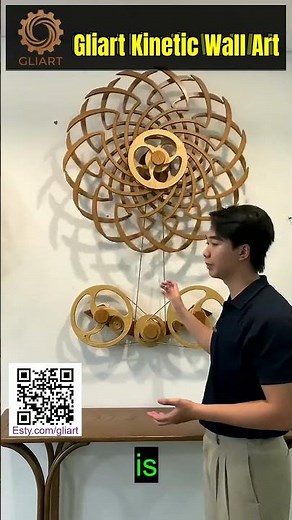 Gliart Kinetic wall art Relaxing Wind Up Kinetic Wood Artwork for Gifting #EtsyShop #KineticWallArt