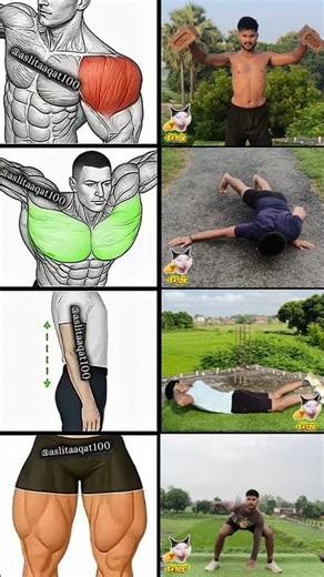 🔥4 Best Exercises For A Strong & Powerful Body 💪🔥 | Full Body Workout At Home #workout #fitness