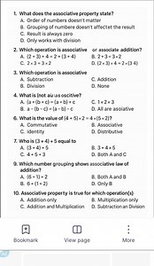 Multiple Choice Questions on Associative PropertyWhat does th... | Filo