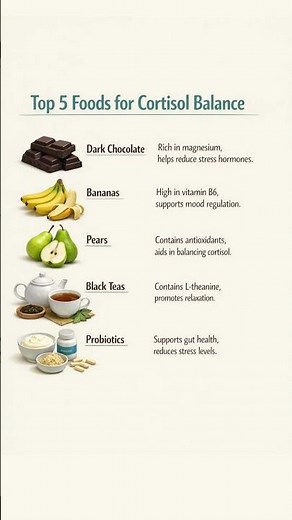 Top 5 Foods for Cortisol Balance #healthylifestyle #healthyeating