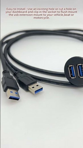 Dual USB 3.0 Dash Mount Adapter – Car, Boat, Truck, Motorcycle Panel Mount #cableassembly #usbcable