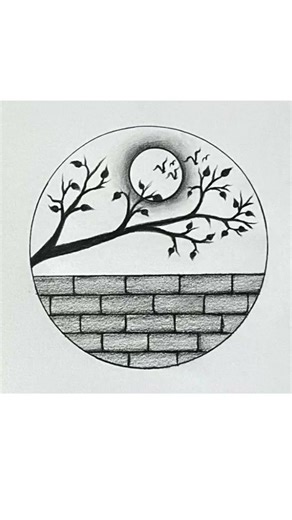 tree circle drawing #drawing #shorts