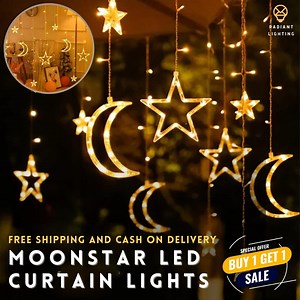 18 shares · 4 comments | Twinkle, twinkle, little lights, making everything feel just right.Get that cozy and holiday vibe with our Moonstar Curtain Christmas Lights. ✨ BUY 1 TAKE 1 PROMO ✅ 138 LED Lights ✅ with 3 big moons, 3 big stars, 6 small stars ✅ Waterproof ✅ Indoor/Outdoor use ✅ connectable ⏰ Limited Time Offer: Now on 50% Off! shop here ⬇ https://www.radiantlighting.shop/moonstarledlights FREE SHIPPING + CASH ON DELIVERY  | Radiant Lighting | Facebook
