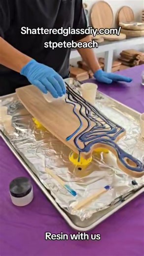 We are a premier resin art Studio located in St.Pete Beach. Come out and go home with a beautiful masterpiece that you created. Located at Dolphin Village Plaza in St.Pete Beach Book your seat at Shatteredglassdiy.com/stpetebeach today. | Shattered Glass DIY St. Pete Beach