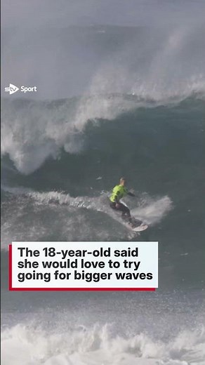 Scots teen becomes youngest British woman to surf world's biggest waves #news #shorts #surfing