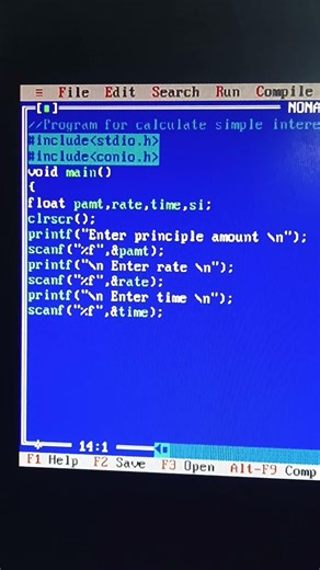 C program for Simple Interest #cprogram #simpleinterest