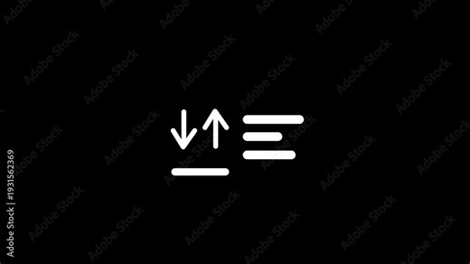 Horizontal bars with up and down arrows used for sorting data or prioritizing list arrangements