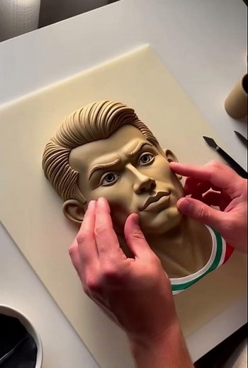 😱 I make cr7 face with clay #claysi2 #cr7 #ronaldo