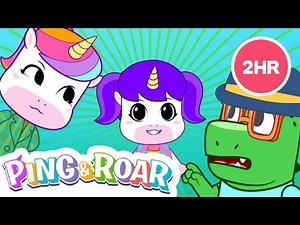 🫢 Uh-Oh! The Hiccups Are Here! | 2 Hour Ping & Roar Cartoon Compilation 🦄🦖 | Magical Kids Adventures