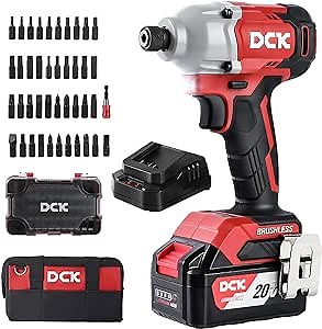 Impact Driver, 20V Max Brushless Cordless Impact Driver Kit, 1600 In-lb., 1/4" All Metal Hex, Variable Speeds, 4.0Ah Battery & Charger, 42 pcs Bits, Power Impact Driver for Metal, Wood (KDPL03-14)