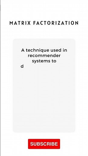 What is Matrix Factorization #Shorts