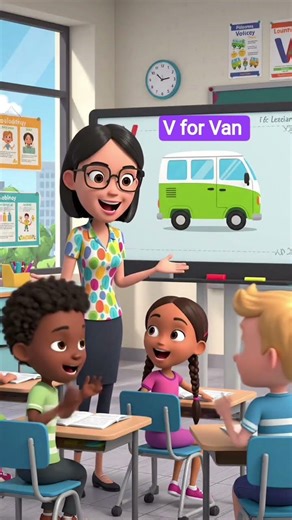 V for van learning video//Easy method alphabet learning solutions for everything//ytshorts