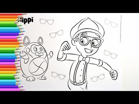 coloring blippi /coloreando a blippi