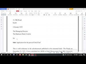 Job Application Class 12 Long Writing Skill Term 2 5Mark