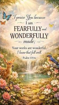You are fearfully and wonderfully made. Remember who God created you to be. Psalm 139:14 ✨