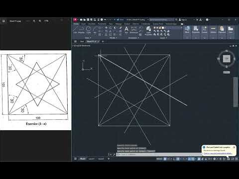 تمارين في برنامج الأوتوكاد - AutoCAD Exercises - Sheet #1-a