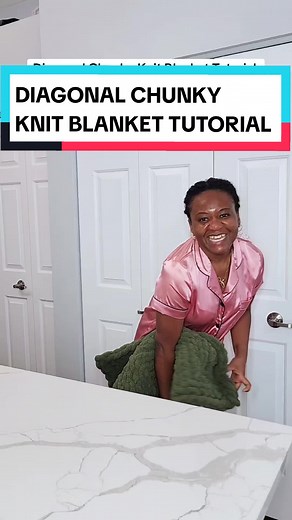 Diagonal Chunky Knit Blanket Tutorial. Pattern is available on my Etsy shop, let me know in the comments if you want the Part 2. #diyknitblankettutorial #chunkyknitblankettutorial #knitblankettutorial #creatorsearchinsights #handmadeblanket