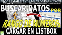Como Buscar Datos por Cliente Entre Rango de Numeros y Cargar en Listbox - PROGRAMAR EN VBA MACROS DE EXCEL