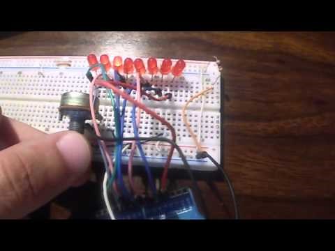 Using a Potentiometer with Arduino : 8 LED chaser