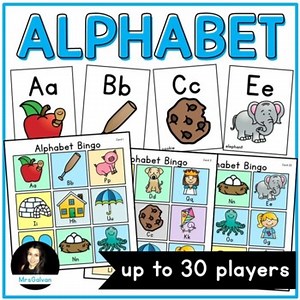 Alphabet Bingo Game Beginning Sounds and Letters colorful