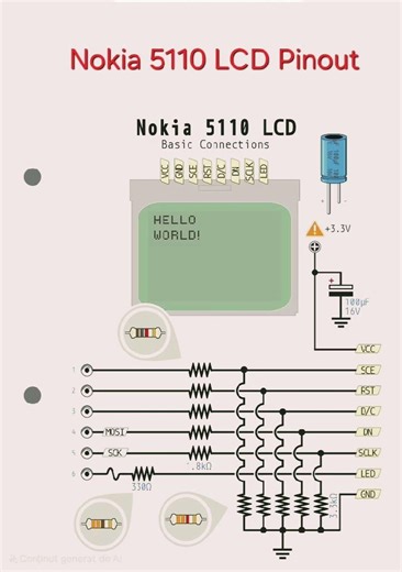 Nokia 5110 LCD Pinout Description