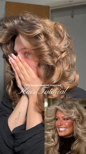 sasha on Instagram: "big, 70’s, farrah fawcett inspired blowout look with a curling tong + velcro rollers 🫡🫡✍🏼✍🏼🎀🎀 ⭐️ star of the show: @colorwowhair style on steroids this was on day 3 hair with build up of product/ dry shampoo/ texture sprays so gave it much more grip + hole than it would on hair wash day !! using the @babylissprouk titanium brilliance curling tong !! the style on steroids is amazing for dry styling like this when you want big ha