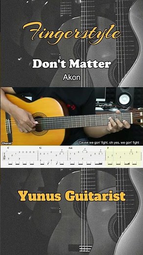 Don't Matter – Akon - Fingerstyle Guitar Tutorial + TAB & Lyrics