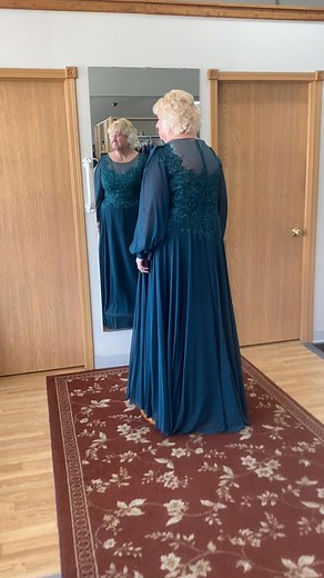 Such a lovely Mother of the Bride in Teal color 😍the dress haven’t been done alteration yet! | Tami Phan