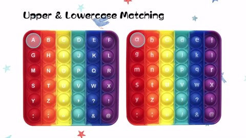 Alphabet Popper Fidggety Toy, Stress Relief Sensory Popping Game, Preschool Montessori Uppercase Lowercase Matching Game, ABC Letter Learning Educational Block (2 pcs Uppercase+Lowercase)