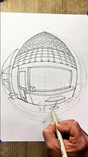 Tutorial de perspectiva cuatro puntos de fuga. Ve el video completo en mi canal de YouTube