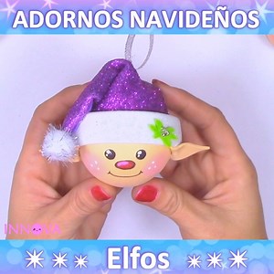 44K views · 1K reactions | Adornos navideños. Cómo hacer unos lindos elfos para decorar el árbol de Navidad. #manualidades #diy #crafts #christmasdiy | Innova Manualidades | Facebook