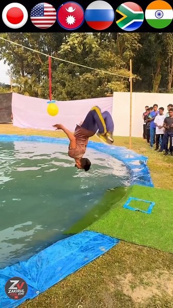 “Don’t Blink 😳 One Wrong Move = Into Water! 💦🎈”