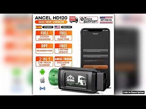 ANCEL HD120 Bluetooth Heavy Duty Truck Scanner Full System Diesel Scan Tool DPF Forced Regeneration