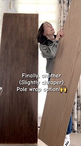 1.4M views · 11K reactions | You can type “pole wrap” in the comments if you want the info sent directly in a DM, or you can find pole wrap at Home Depot or on Amazon (brand Outwater). I use the 4’x8’ unfinished red oak option | Champagne Chaos | Facebook
