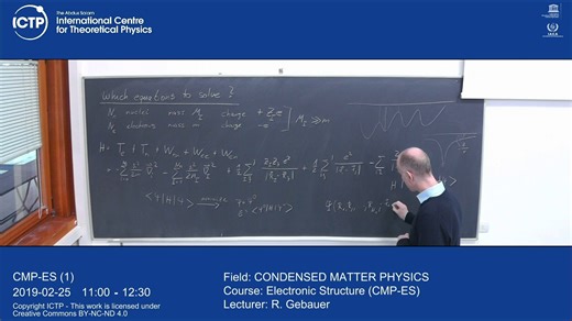 Electronic Structure (CMP-ES) Lecture
